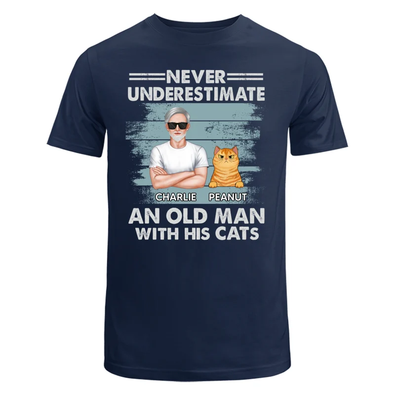 Never Underestimate An Old Man With His Cats Drizzle Personalized Shirt - Image 6