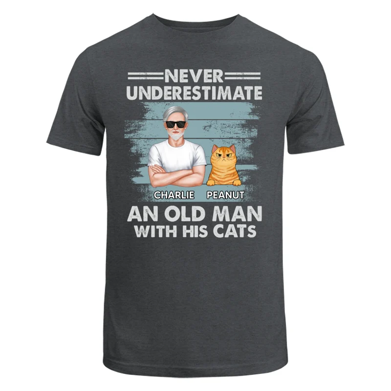 Never Underestimate An Old Man With His Cats Drizzle Personalized Shirt - Image 7