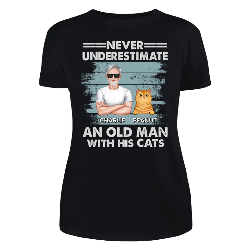 Never Underestimate An Old Man With His Cats Drizzle Personalized Shirt - Image 9
