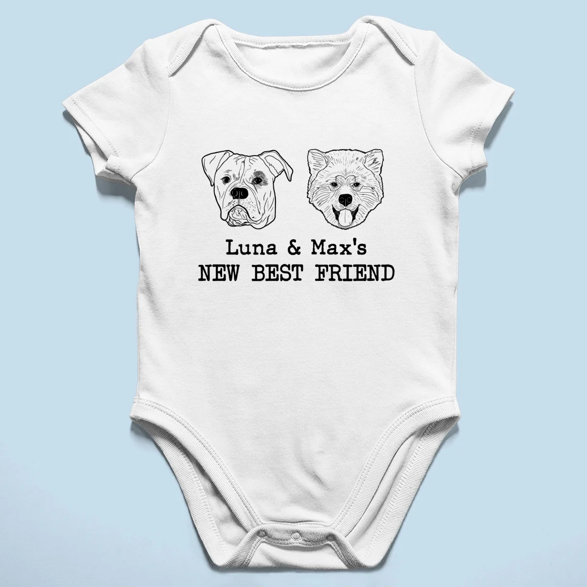 New Best Friends Dog Cat Outline Baby Shower Gift, Newborn Baby Gift Personalized Baby Onesie Baby Shirt - Image 10