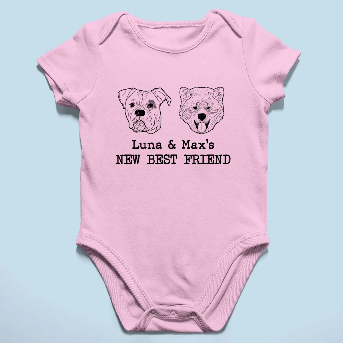 New Best Friends Dog Cat Outline Baby Shower Gift, Newborn Baby Gift Personalized Baby Onesie Baby Shirt - Image 11