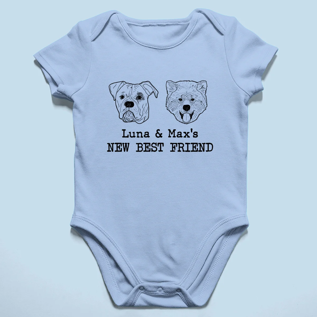 New Best Friends Dog Cat Outline Baby Shower Gift, Newborn Baby Gift Personalized Baby Onesie Baby Shirt - Image 12
