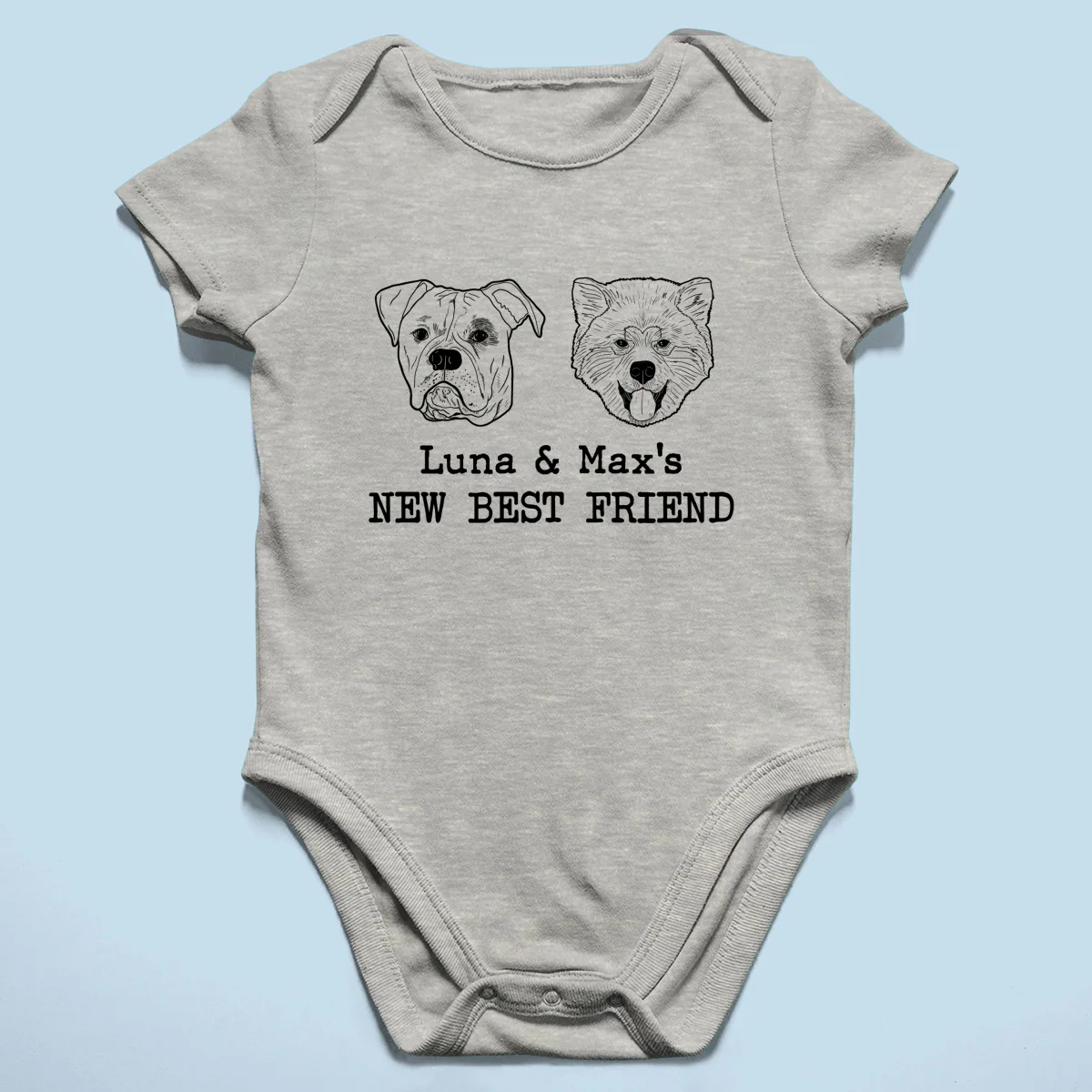 New Best Friends Dog Cat Outline Baby Shower Gift, Newborn Baby Gift Personalized Baby Onesie Baby Shirt - Image 13