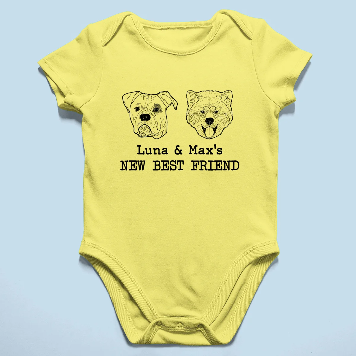 New Best Friends Dog Cat Outline Baby Shower Gift, Newborn Baby Gift Personalized Baby Onesie Baby Shirt - Image 14