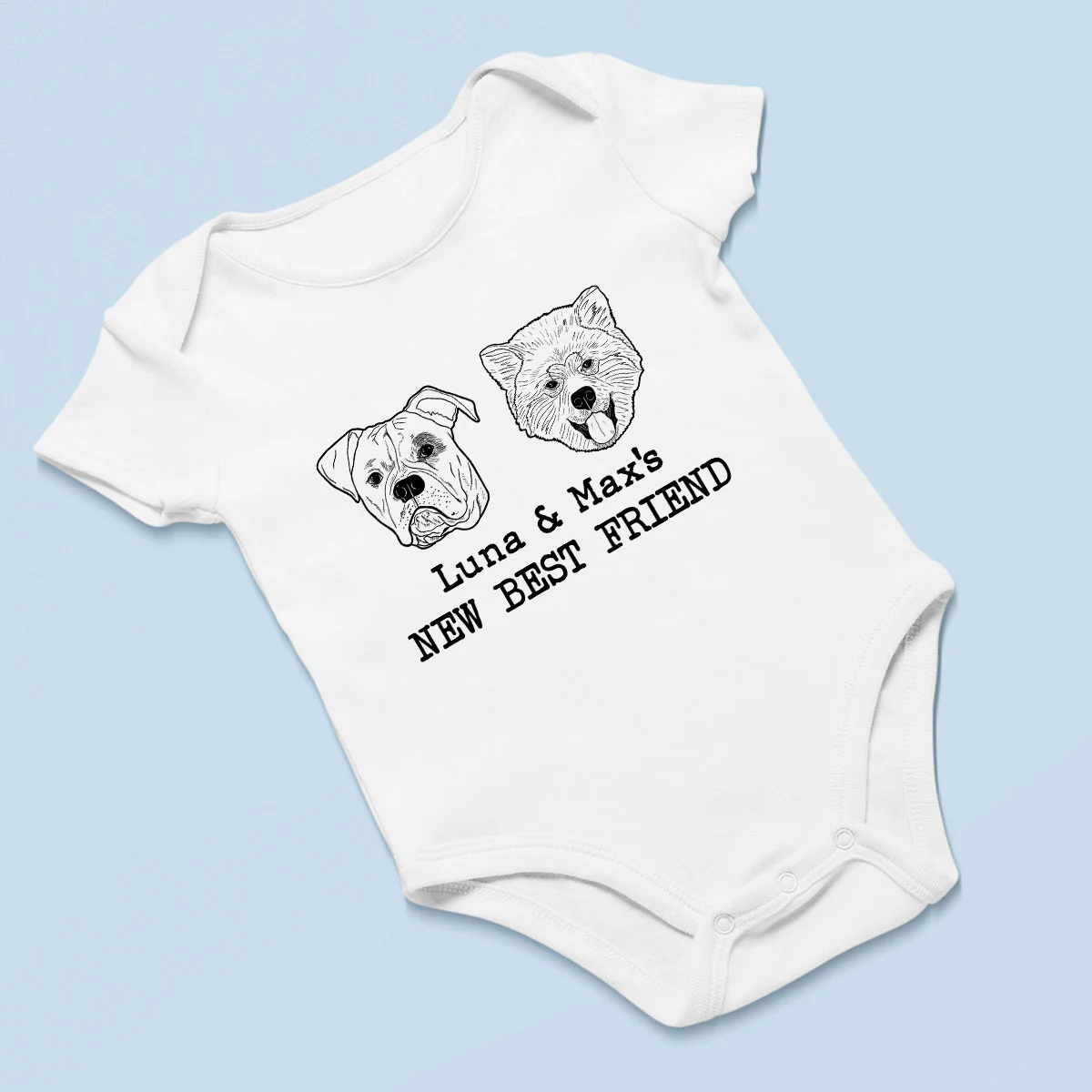 New Best Friends Dog Cat Outline Baby Shower Gift, Newborn Baby Gift Personalized Baby Onesie Baby Shirt - Image 4