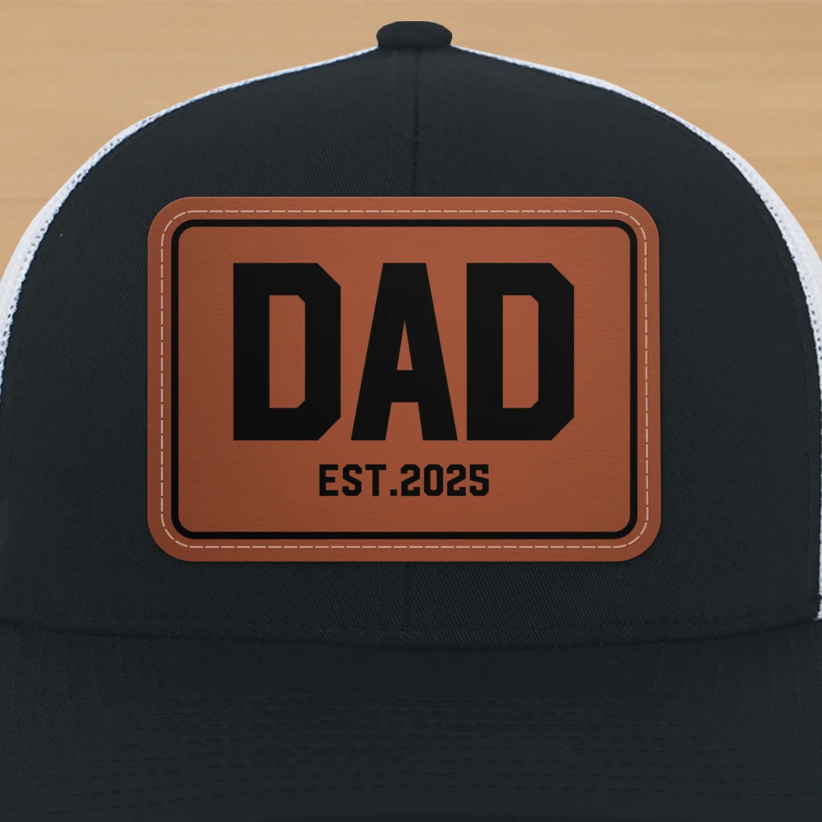 New Dad Mom Est. New Parents Gift Personalized Leather Patch Hat - Image 15