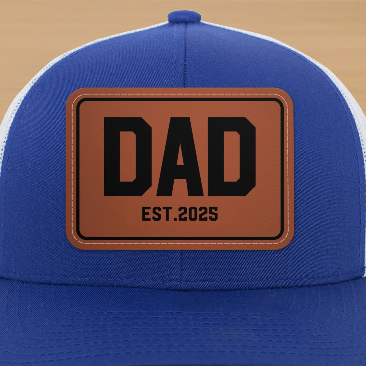 New Dad Mom Est. New Parents Gift Personalized Leather Patch Hat - Image 16