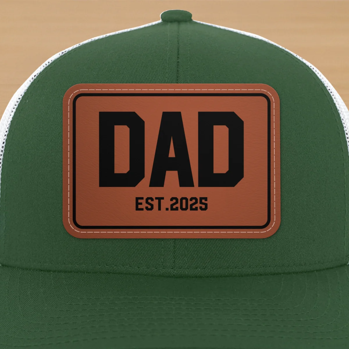 New Dad Mom Est. New Parents Gift Personalized Leather Patch Hat - Image 18