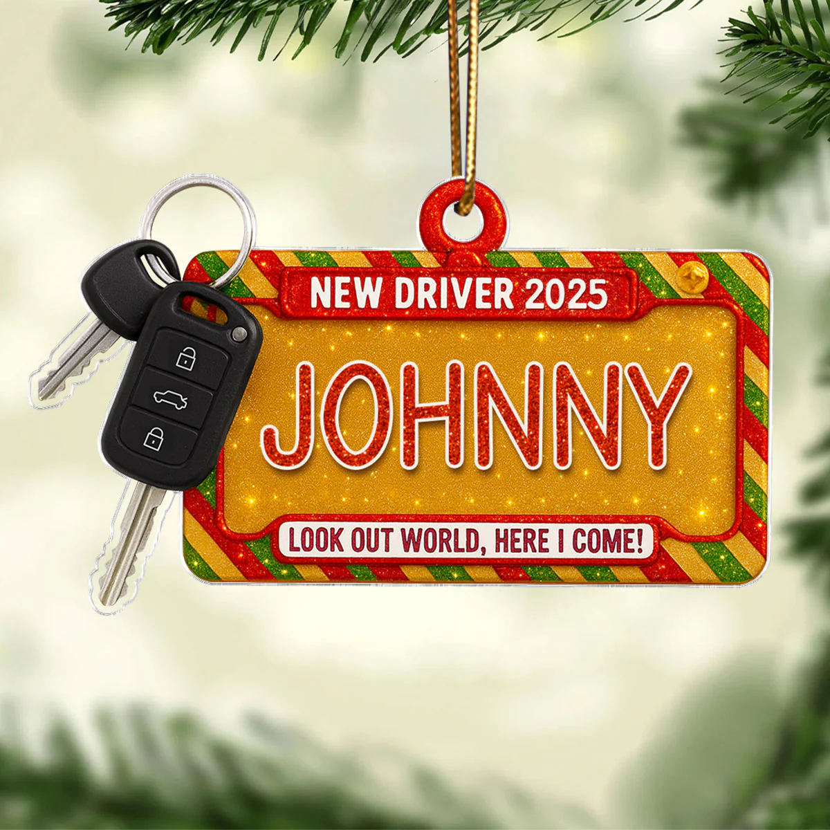 New Driver Look Out World, Here I Come - Personalized Acrylic Ornament - Unique Christmas Gift For New Driver - Image 4