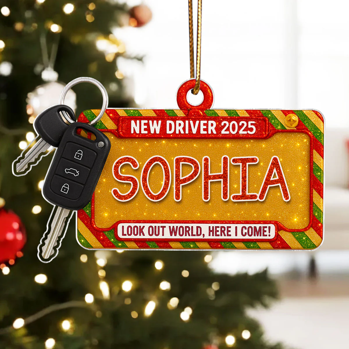New Driver Look Out World, Here I Come - Personalized Acrylic Ornament - Unique Christmas Gift For New Driver - Image 5