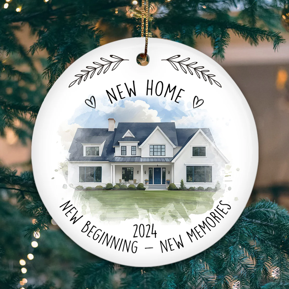 New Home New House New Beginning Photo Inserted Housewarming Gift Personalized Ceramic Ornament - Image 5