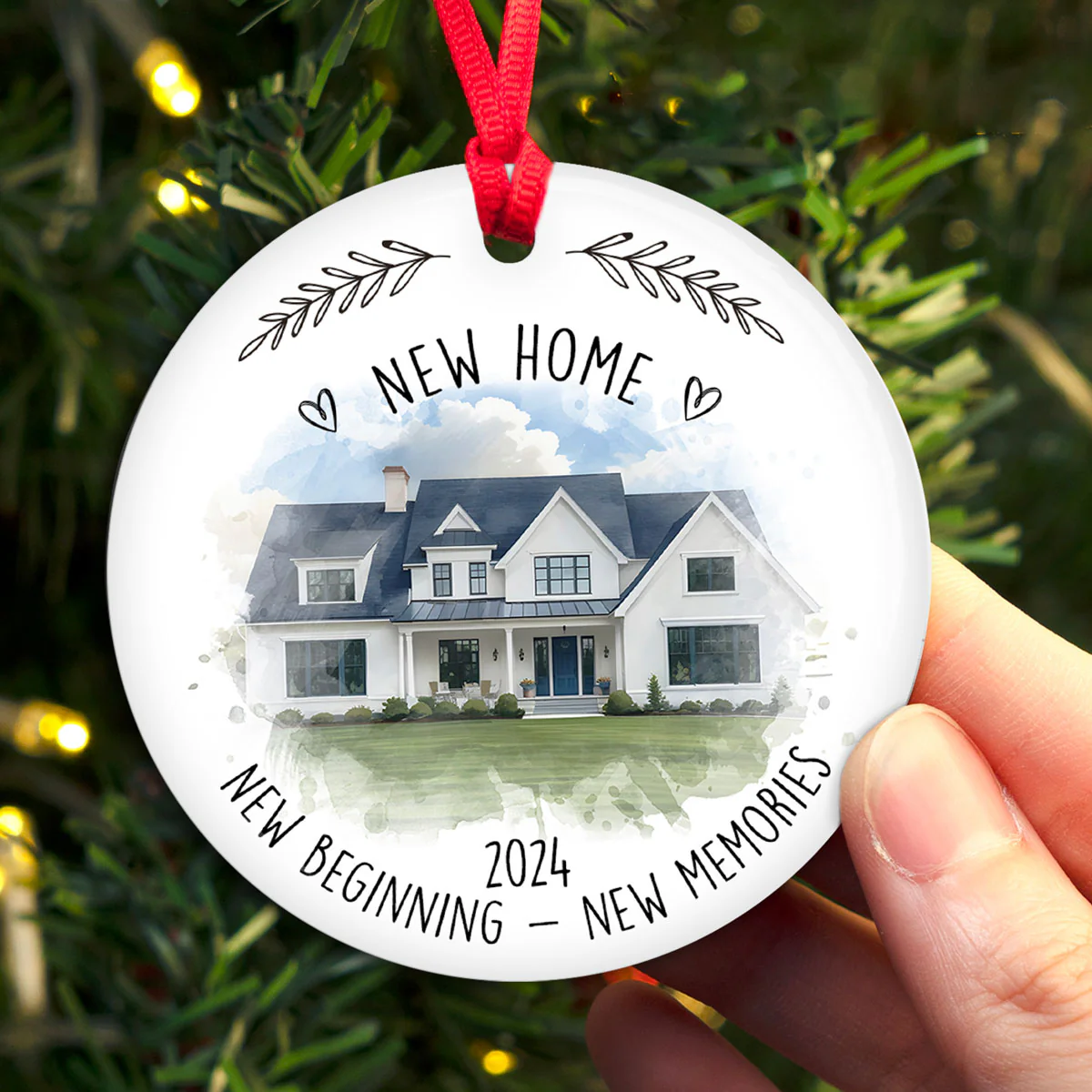 New Home New House New Beginning Photo Inserted Housewarming Gift Personalized Ceramic Ornament - Image 6
