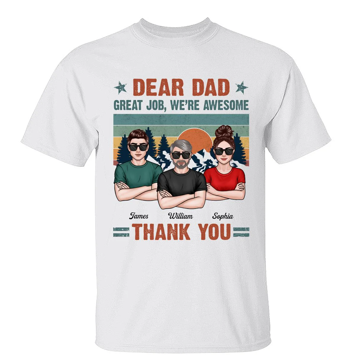 New Man Woman Crossed Arms Dear Dad We‘re Awesome Personalized Shirt