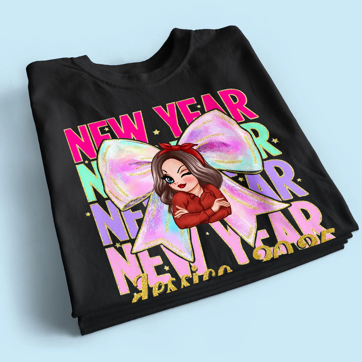 New year Coquette 2025, Happy New Year 2025 Retro Personalized Shirt, 12 New Chapters - Image 2