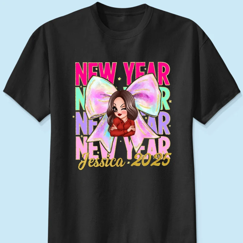 New year Coquette 2025, Happy New Year 2025 Retro Personalized Shirt, 12 New Chapters - Image 7