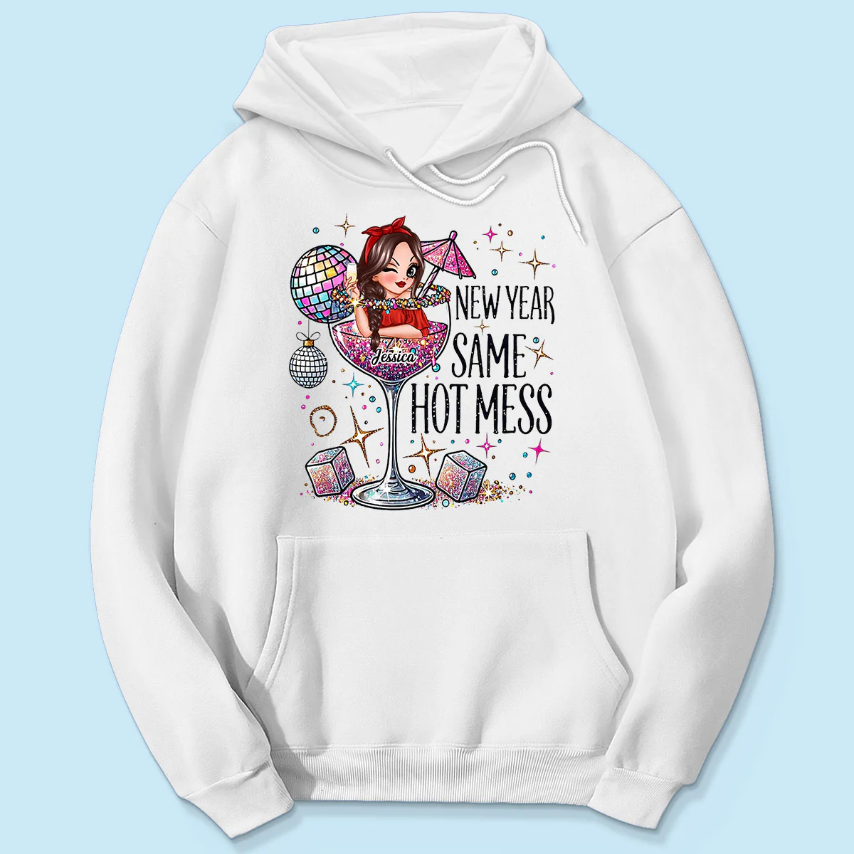 New Year Same Hot Mess, Alcohol New Year Party Adult Humor Personalized Shirt, New Year Gift for yourself - Image 6