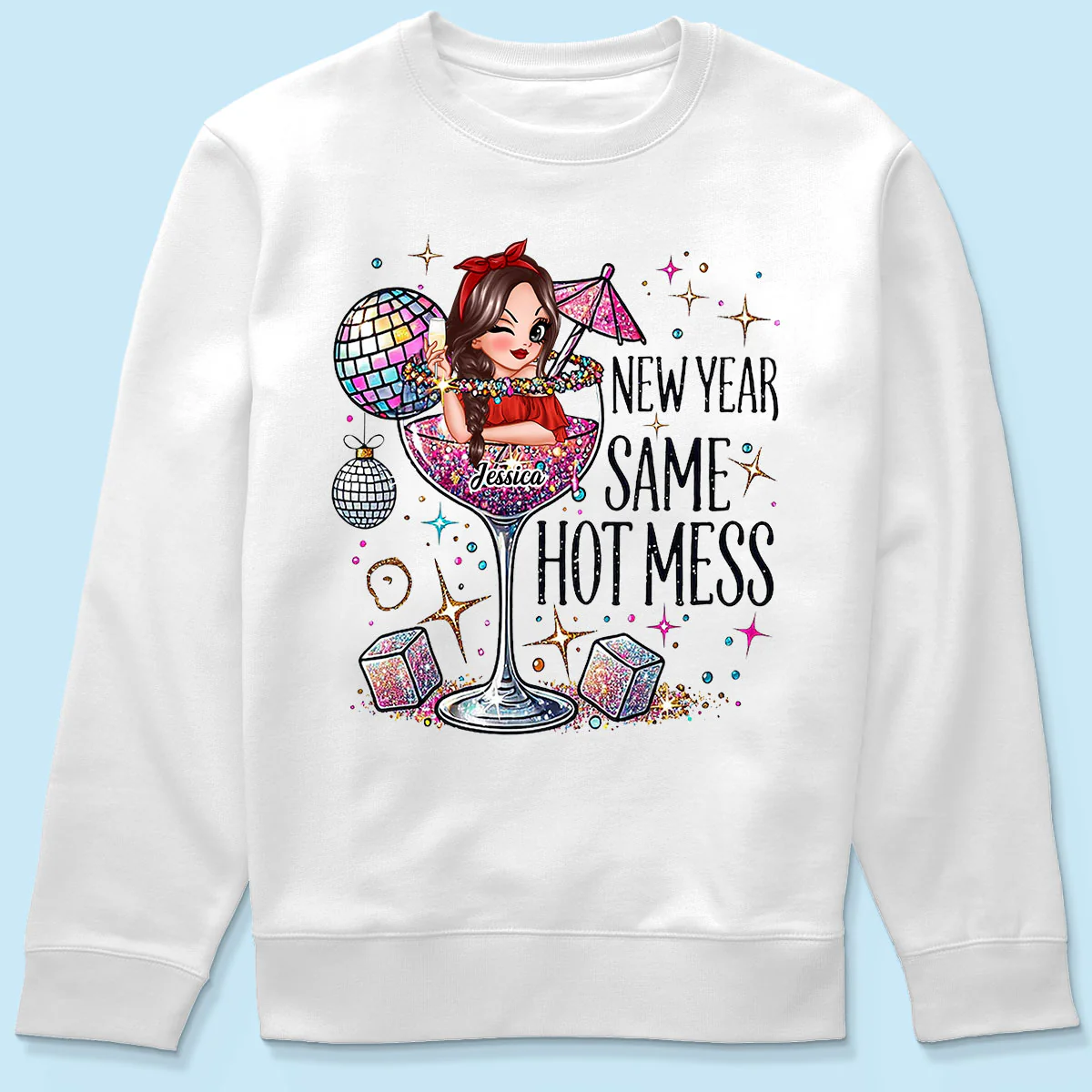 New Year Same Hot Mess, Alcohol New Year Party Adult Humor Personalized Shirt, New Year Gift for yourself - Image 7