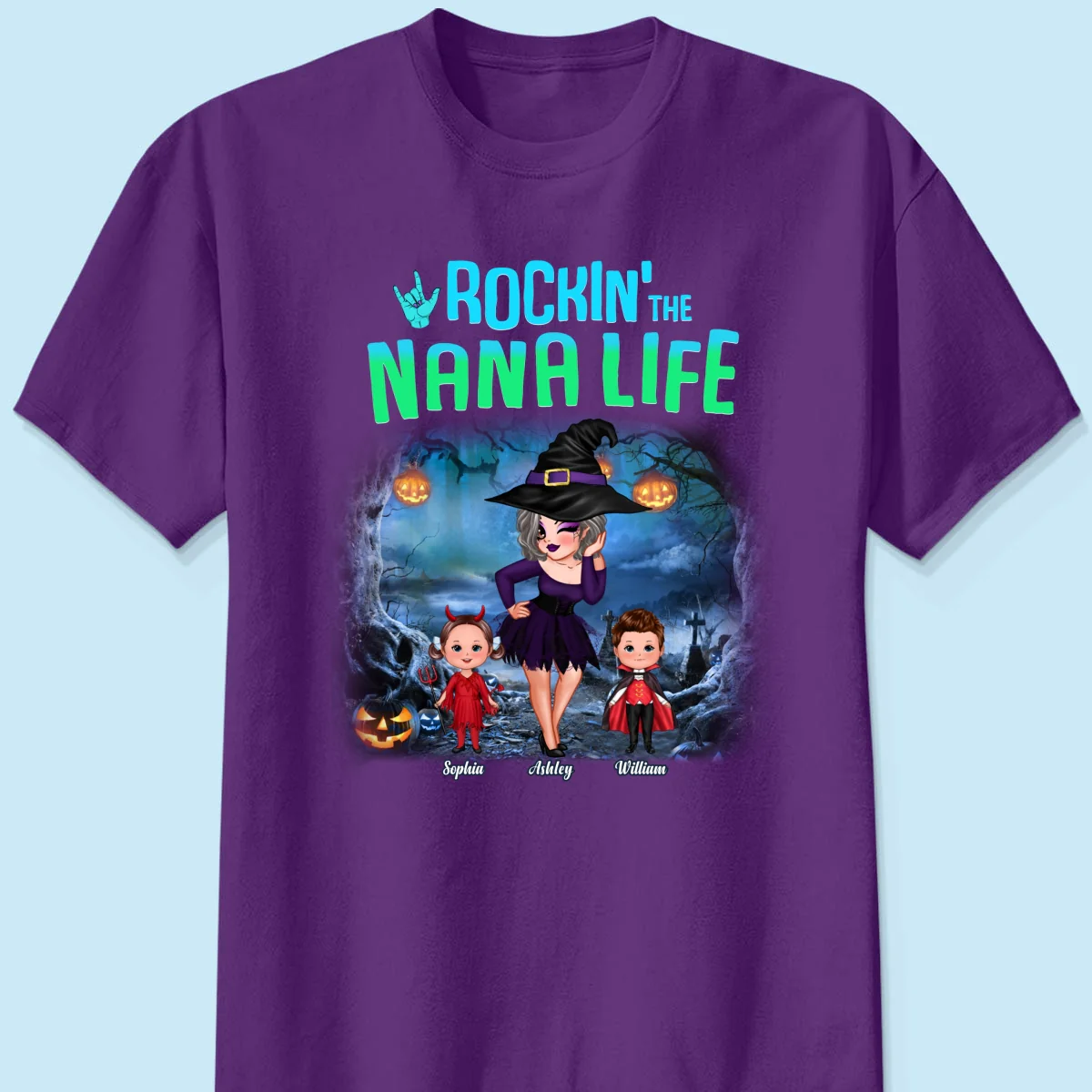 Night Halloween Rockin‘ Grandma Personalized Shirt - Image 10