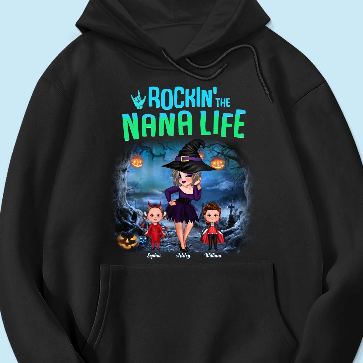 Night Halloween Rockin‘ Grandma Personalized Shirt - Image 18
