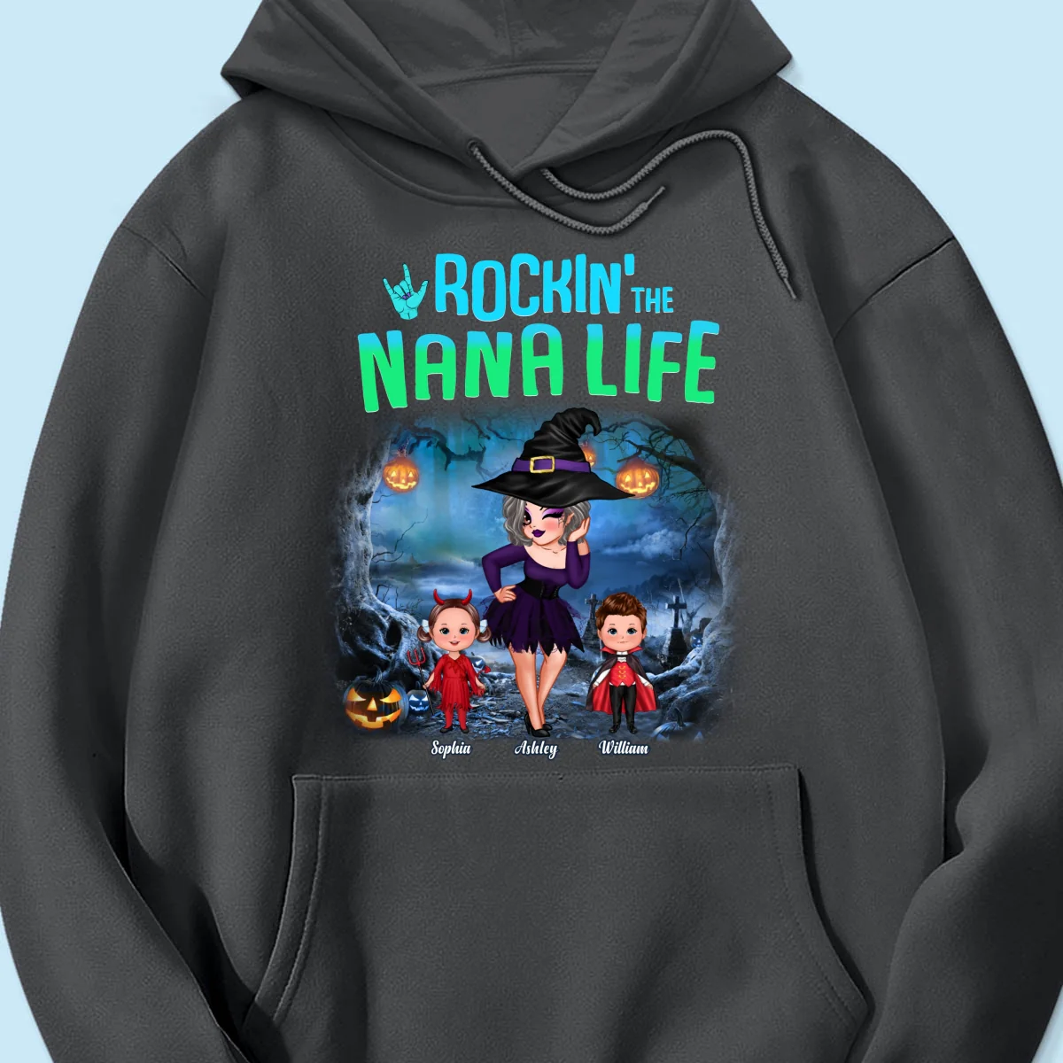 Night Halloween Rockin‘ Grandma Personalized Shirt - Image 20