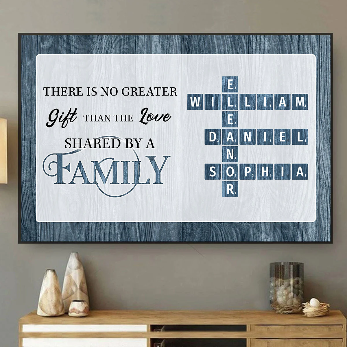No Greater Gift Than Family Love Crossword Puzzle Art Personalized Poster, Unique & Meaningful Gift For Family - Image 3