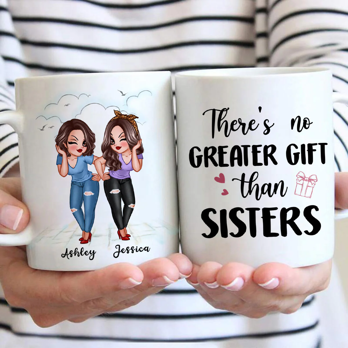 No Greater Gift Than Sisters Bestie Personalized Mug - Image 2