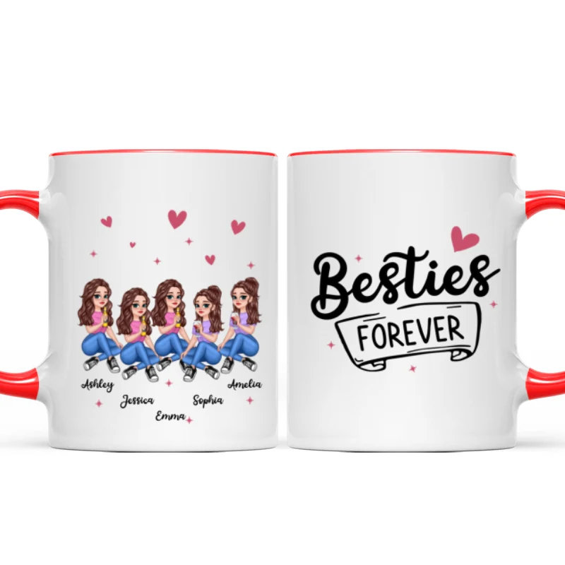 No Greater Gift Than Sisters Besties Pretty Cartoon Girls Personalized Mug - Image 8