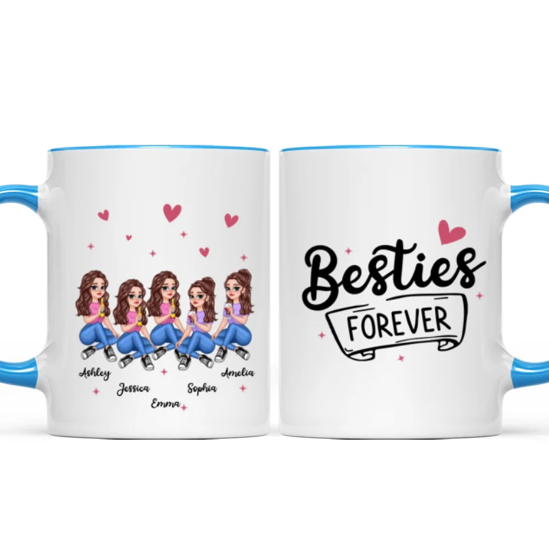No Greater Gift Than Sisters Besties Pretty Cartoon Girls Personalized Mug - Image 9