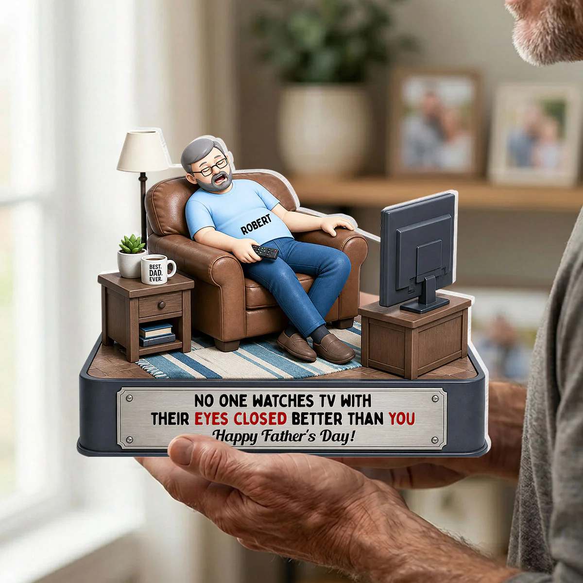 No One Watches TV Better Than You - Personalized Acrylic Block Plaque - Funny  Gift for Dad, Grandpa, Husband - Image 5