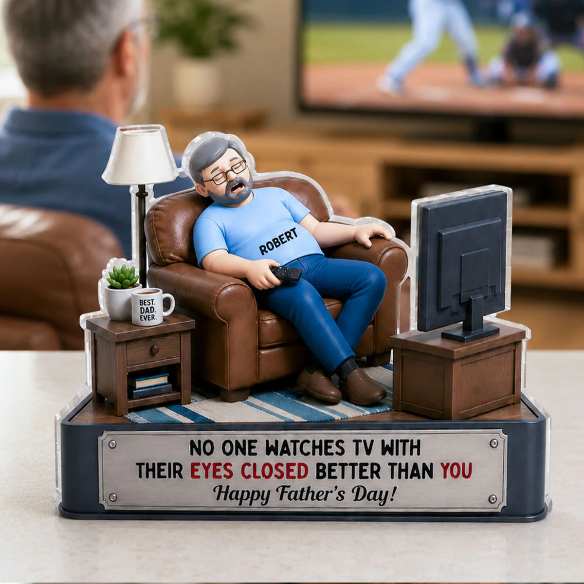 No One Watches TV Better Than You - Personalized Acrylic Block Plaque - Funny  Gift for Dad, Grandpa, Husband - Image 6