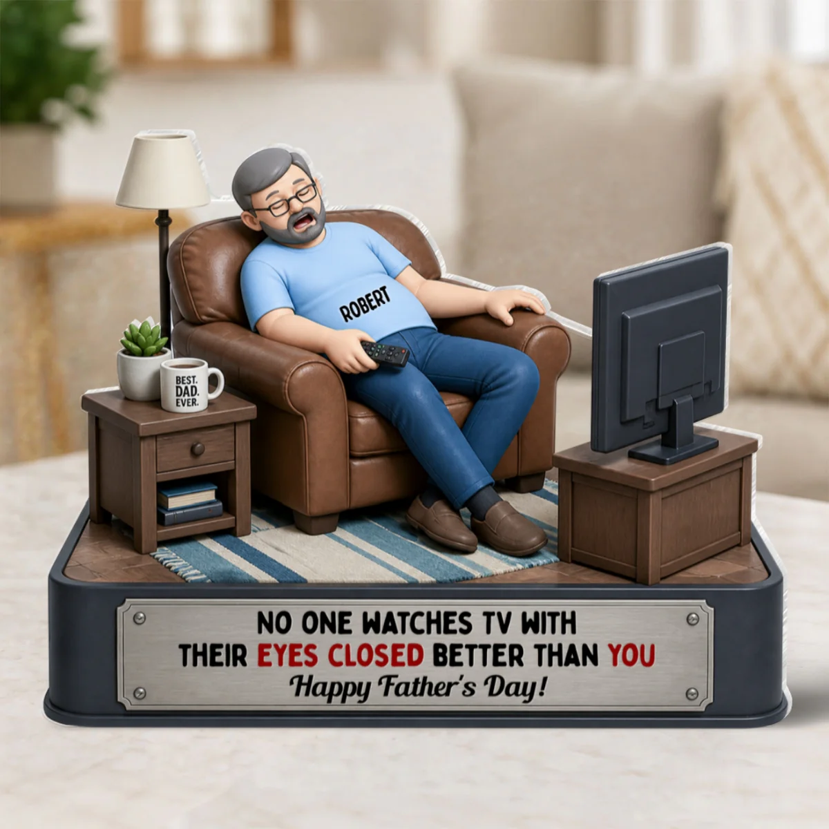 No One Watches TV Better Than You - Personalized Acrylic Block Plaque - Funny  Gift for Dad, Grandpa, Husband - Image 9