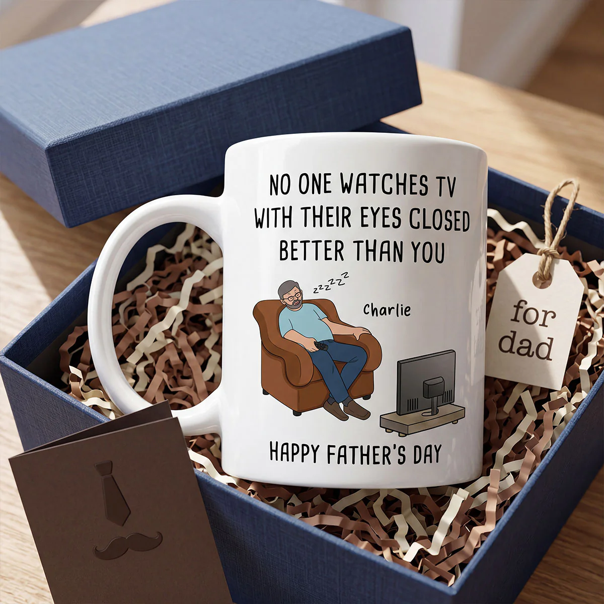 No One Watches TV With Their Eyes Closed Better Than You - Personalized Mug - Funny Father's Day Gift For Dad, Grandpa, Husband - Image 6