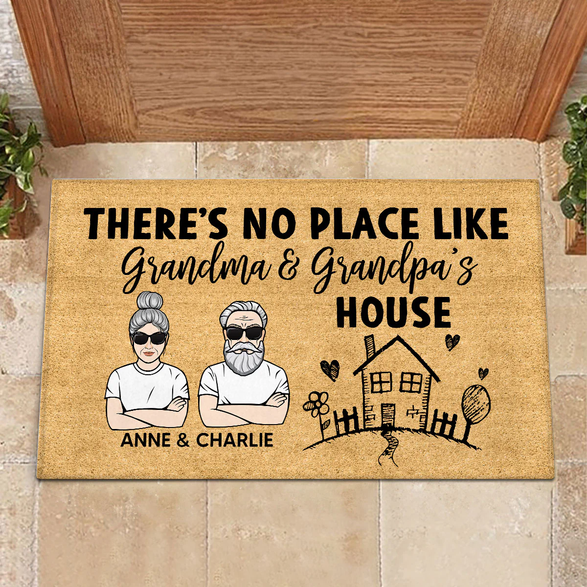 No Place Like Grandma Grandma‘s House Gift For Grandparents Personalized Doormat