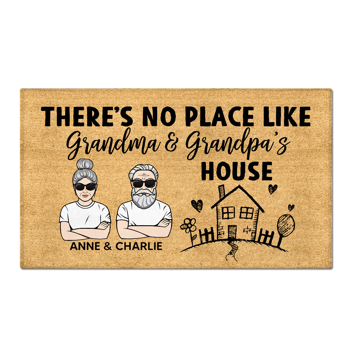 No Place Like Grandma Grandma‘s House Gift For Grandparents Personalized Doormat - Image 2