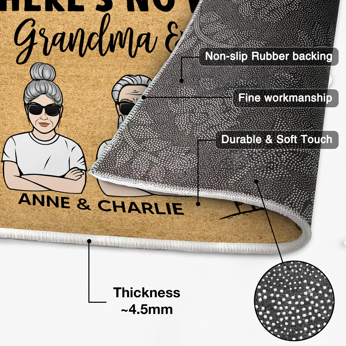 No Place Like Grandma Grandma‘s House Gift For Grandparents Personalized Doormat - Image 4