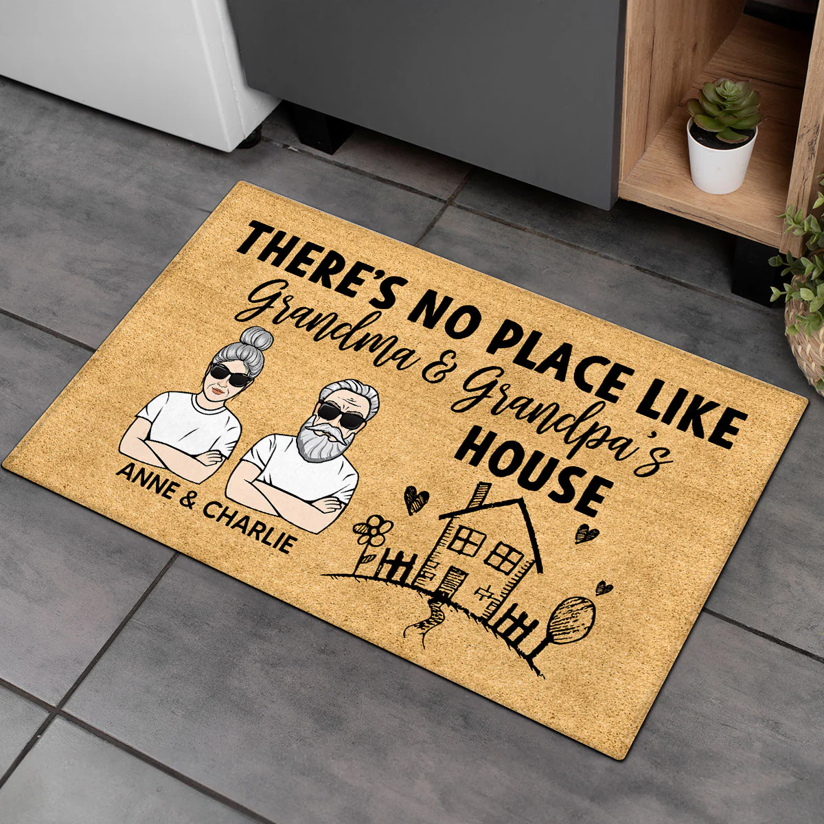 No Place Like Grandma Grandma‘s House Gift For Grandparents Personalized Doormat - Image 6