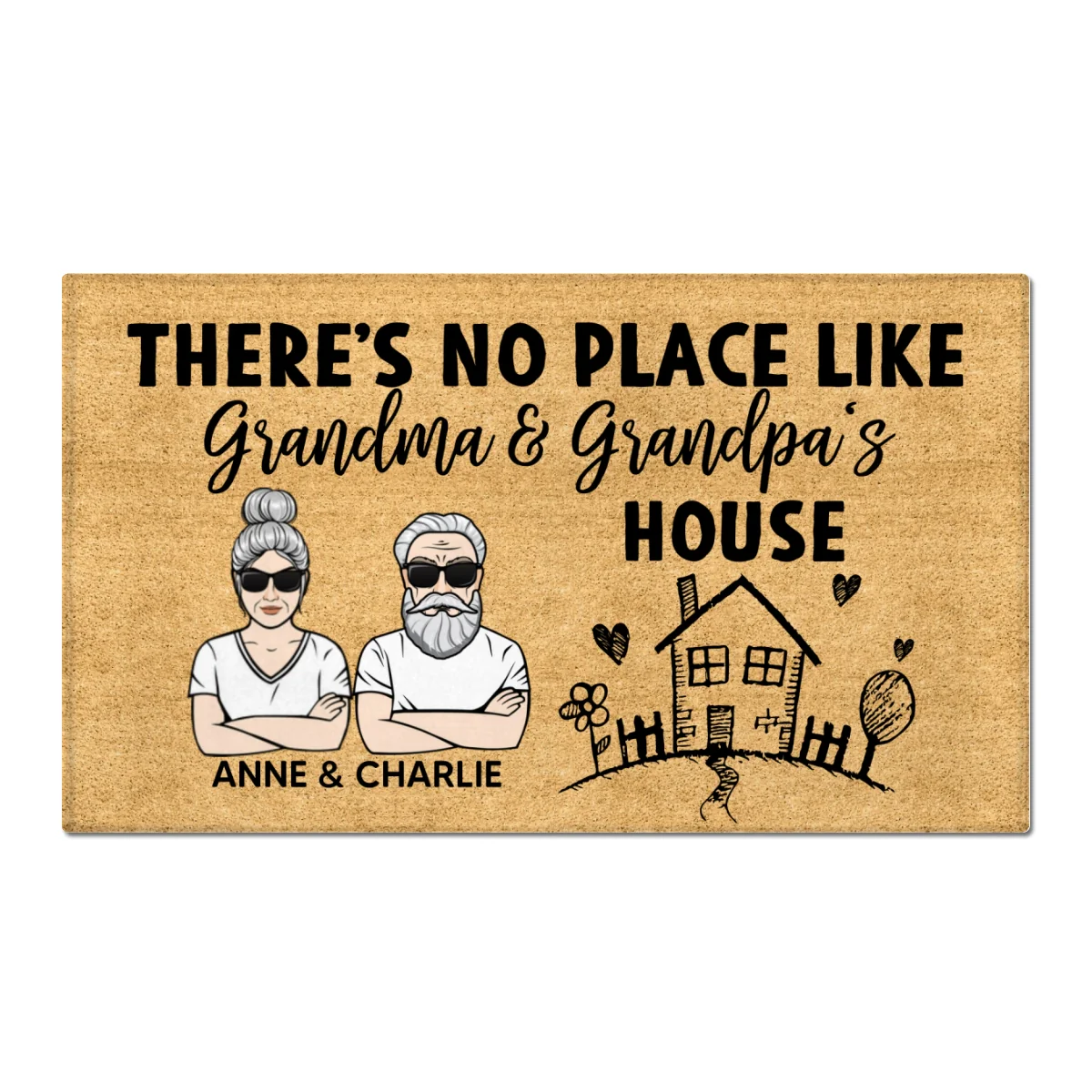 No Place Like Grandma Grandma‘s House Gift For Grandparents Personalized Doormat - Image 7
