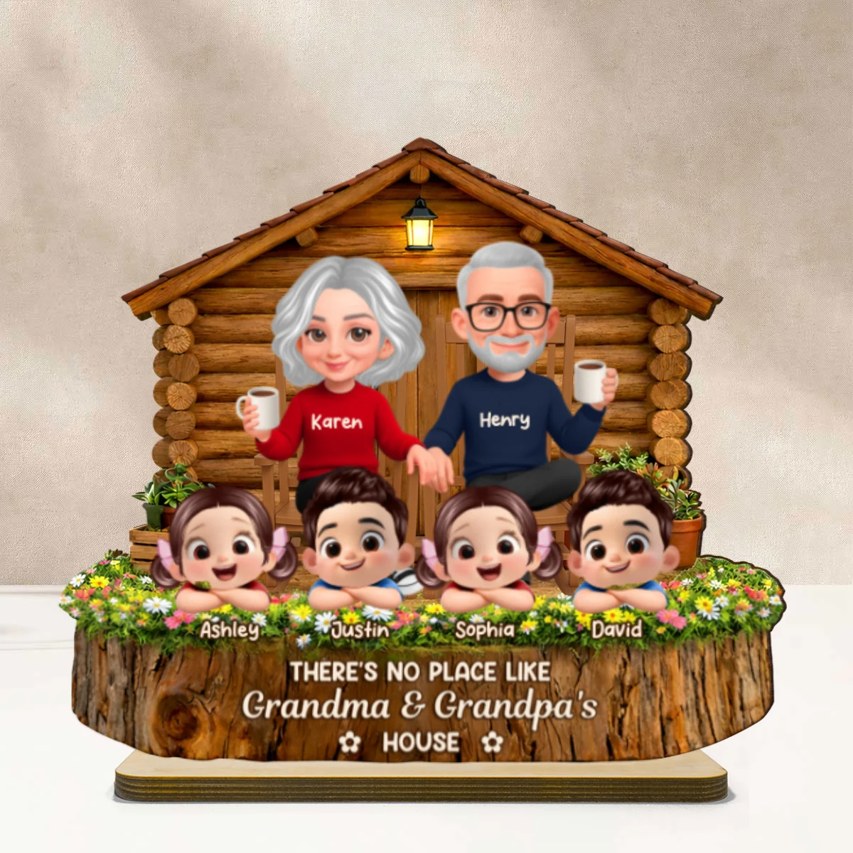 No Place Like Grandma & Grandpa's - Personalized 2-Layered Wooden Plaque - Gift for Grandma, Grandpa - Image 10