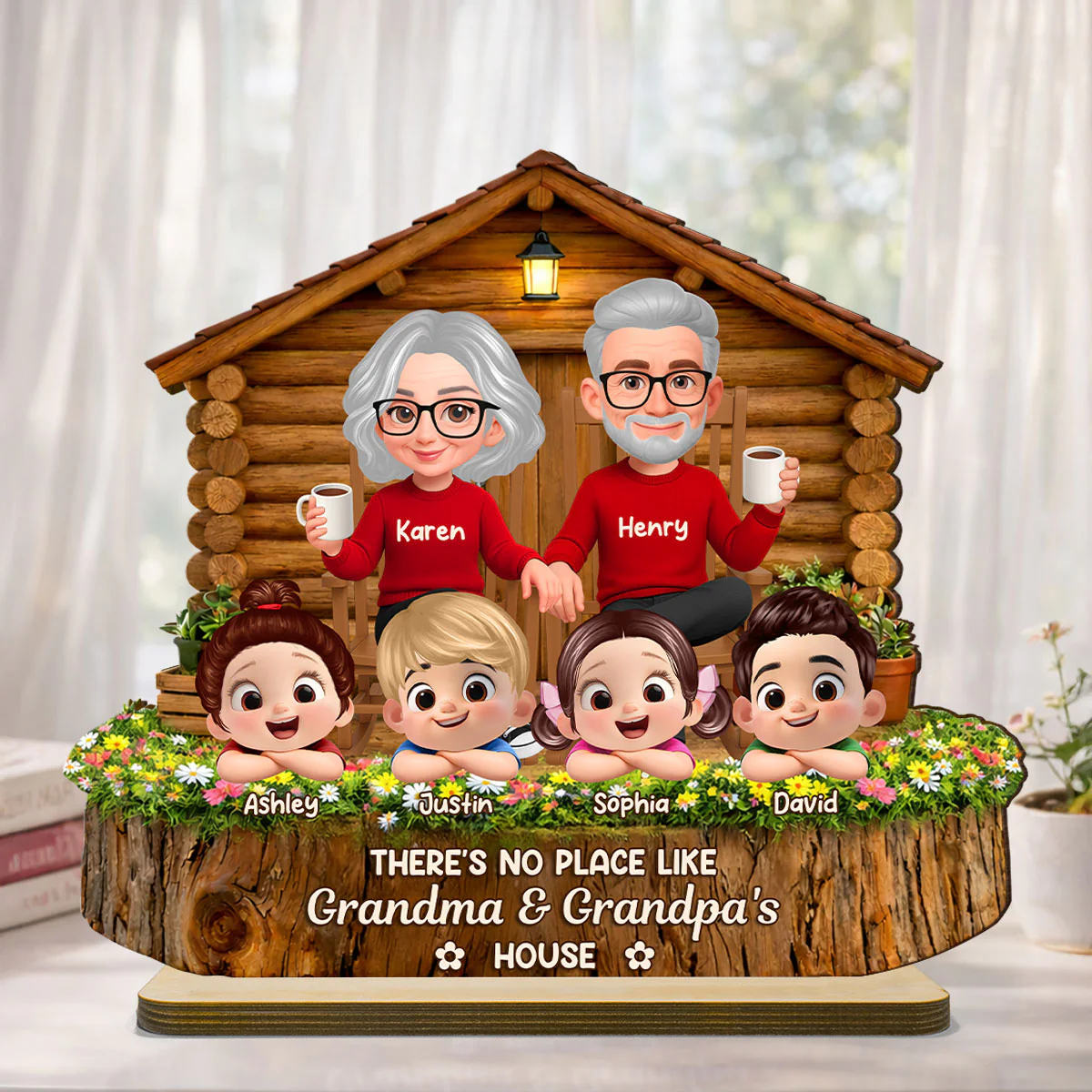 No Place Like Grandma & Grandpa's - Personalized 2-Layered Wooden Plaque - Gift for Grandma, Grandpa - Image 3