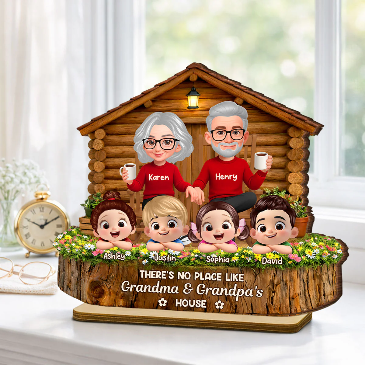 No Place Like Grandma & Grandpa's - Personalized 2-Layered Wooden Plaque - Gift for Grandma, Grandpa - Image 5