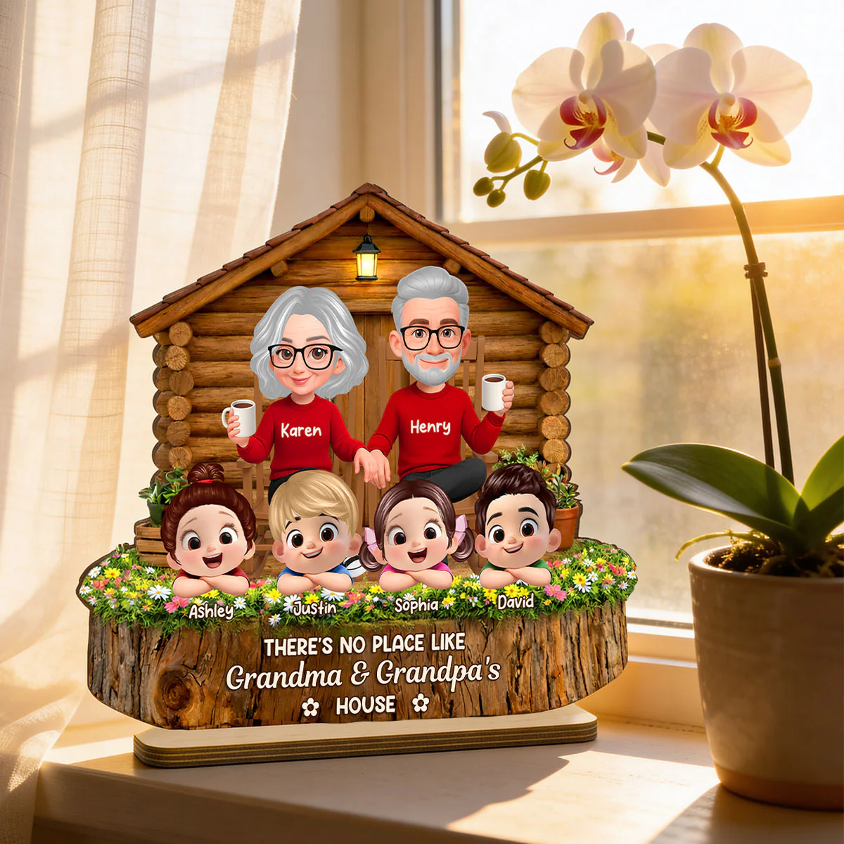 No Place Like Grandma & Grandpa's - Personalized 2-Layered Wooden Plaque - Gift for Grandma, Grandpa - Image 6
