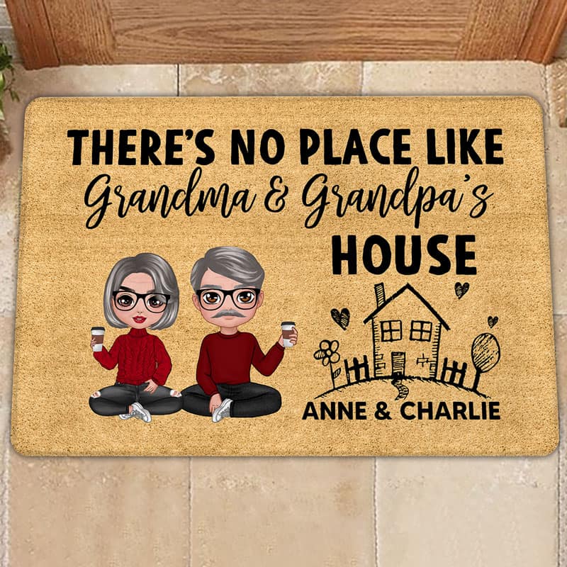 No Place Like Grandparents House Grandma Grandpa Personalized Doormat - Image 3