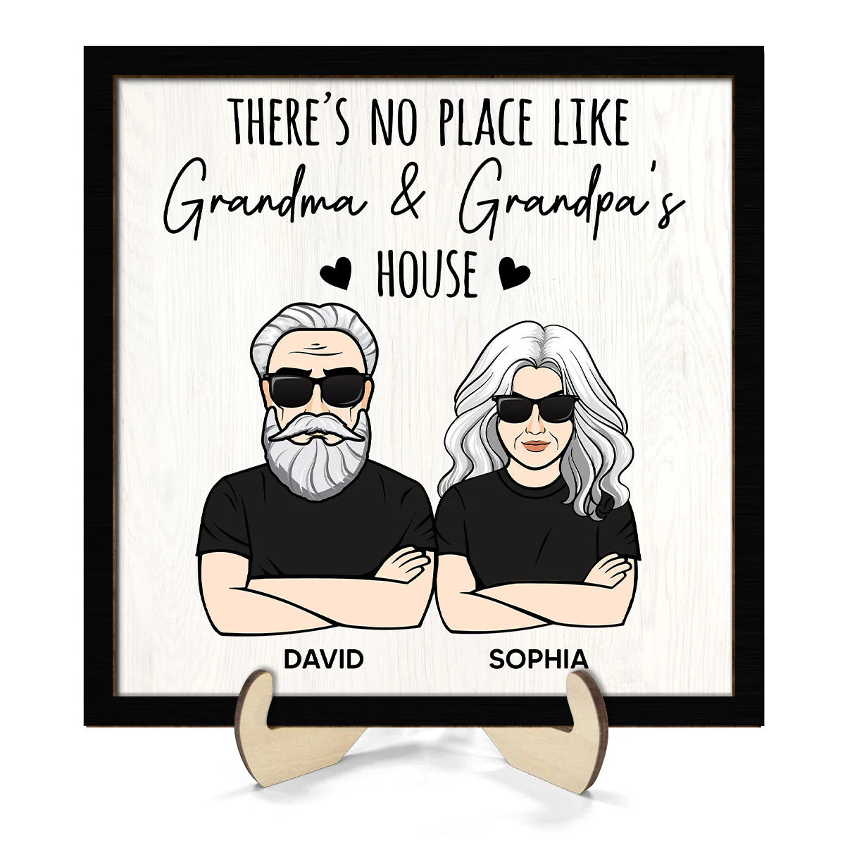 No Place Like Grandparents House Personalized 2-Layer Wooden Plaque
