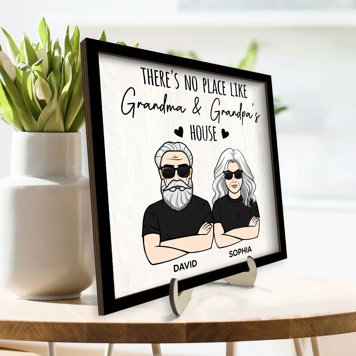 No Place Like Grandparents House Personalized 2-Layer Wooden Plaque - Image 3