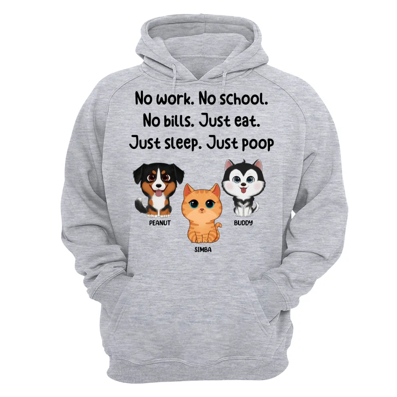 No Work No School No Bills Cute Dogs Cats Personalized Shirt - Image 14