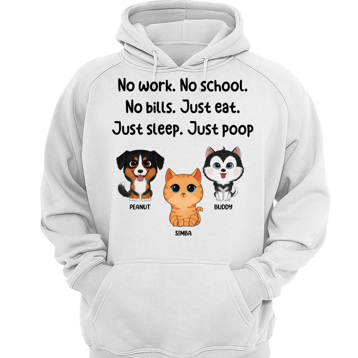 No Work No School No Bills Cute Dogs Cats Personalized Shirt - Image 3
