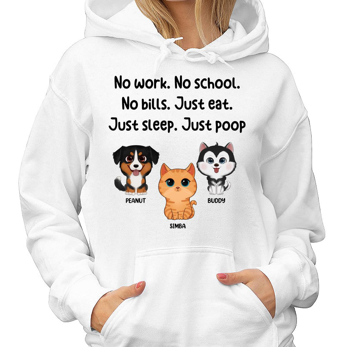 No Work No School No Bills Cute Dogs Cats Personalized Shirt - Image 4