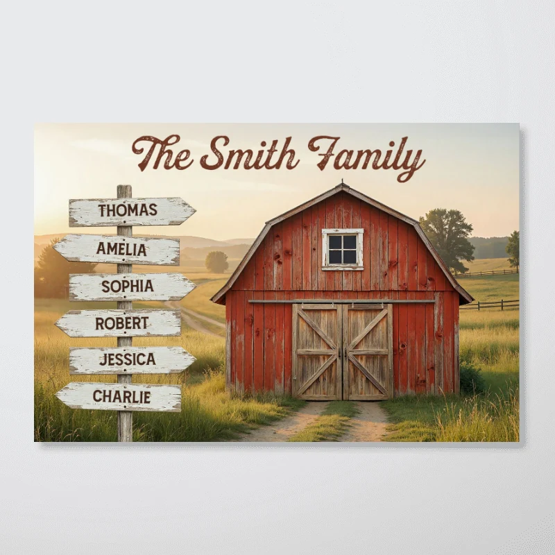 Nostalgia Barn House Family Sign Posts - Personalized Poster - Gift For Family, Farmhouse Decor - Image 14