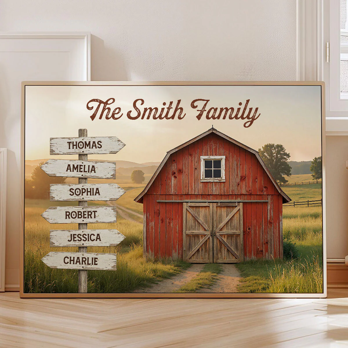 Nostalgia Barn House Family Sign Posts - Personalized Poster - Gift For Family, Farmhouse Decor - Image 2