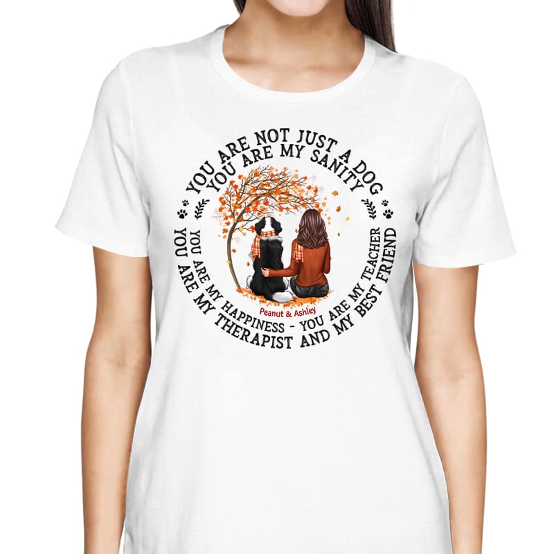 Not Just A Dog Fall Season Dog Mom Personalized Shirt - Image 2